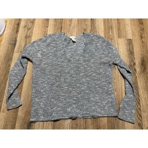 Trillium Sweater, Women's Size Small, Grey White, V-neck, Pullover, Long Sleeve